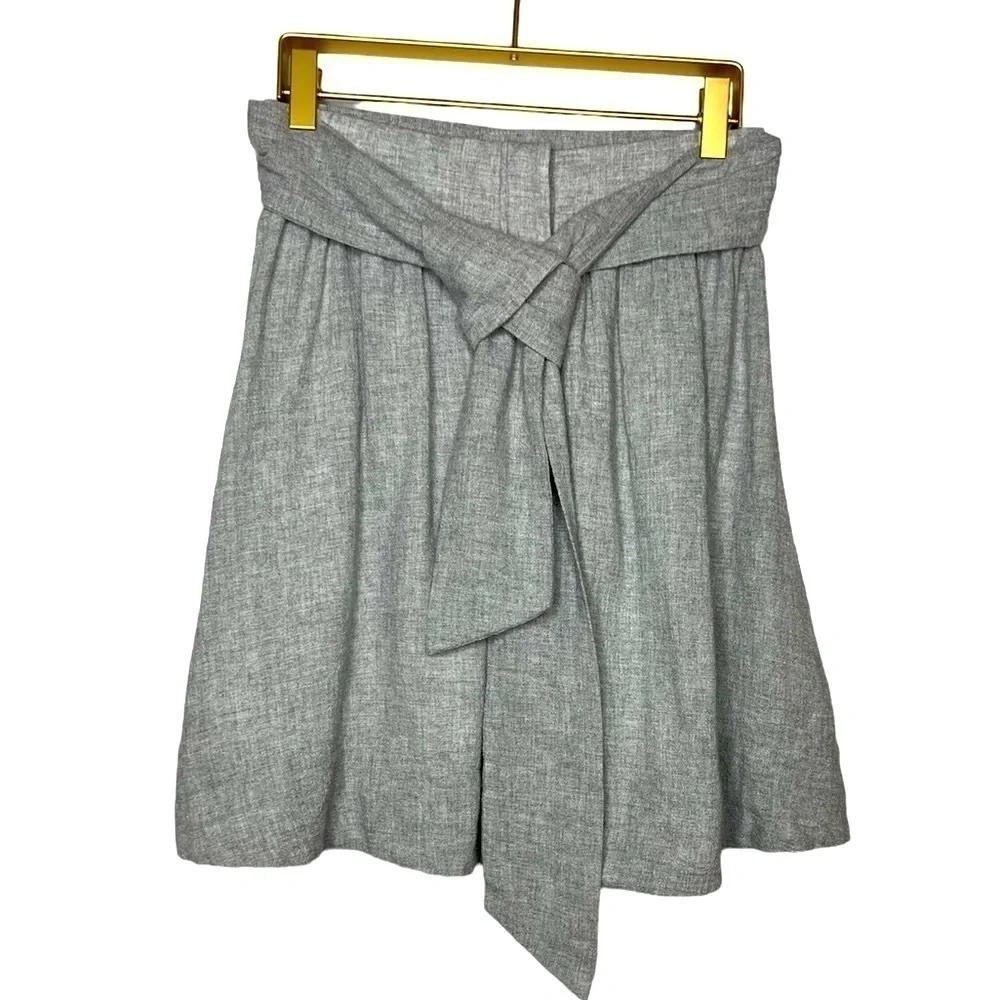 Club Monaco Jouiette Grey Button Front Sash Waist Skirt